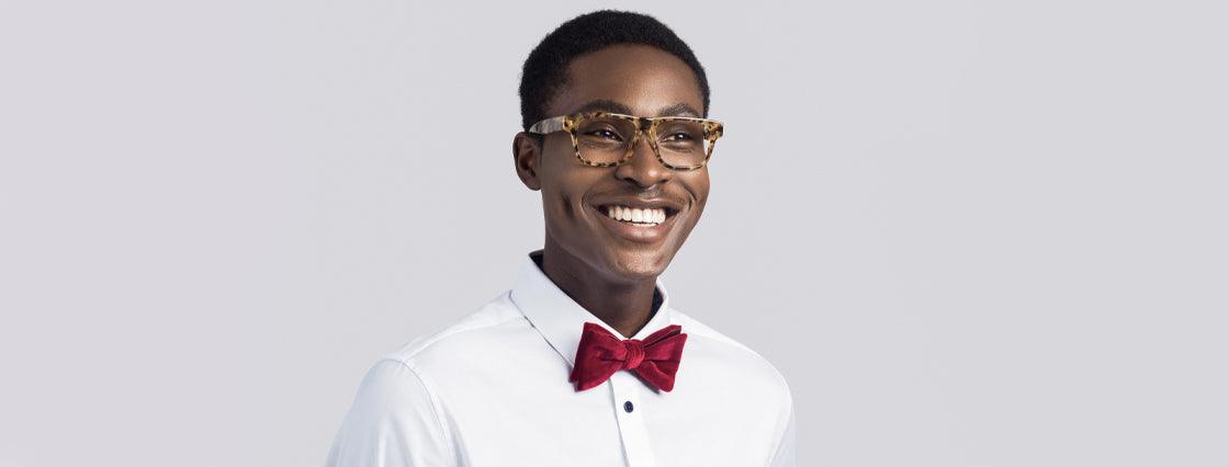 Men's Clear Lens Nerd Glasses - Black & Brown Matte Frames, Costume Or Everyday Wear