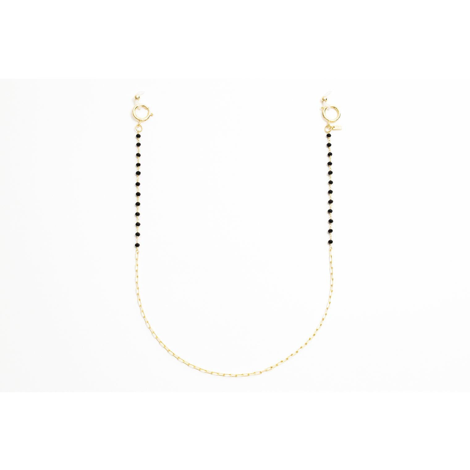 Classic Gold With Black Gems Glasses Chain Vint and York