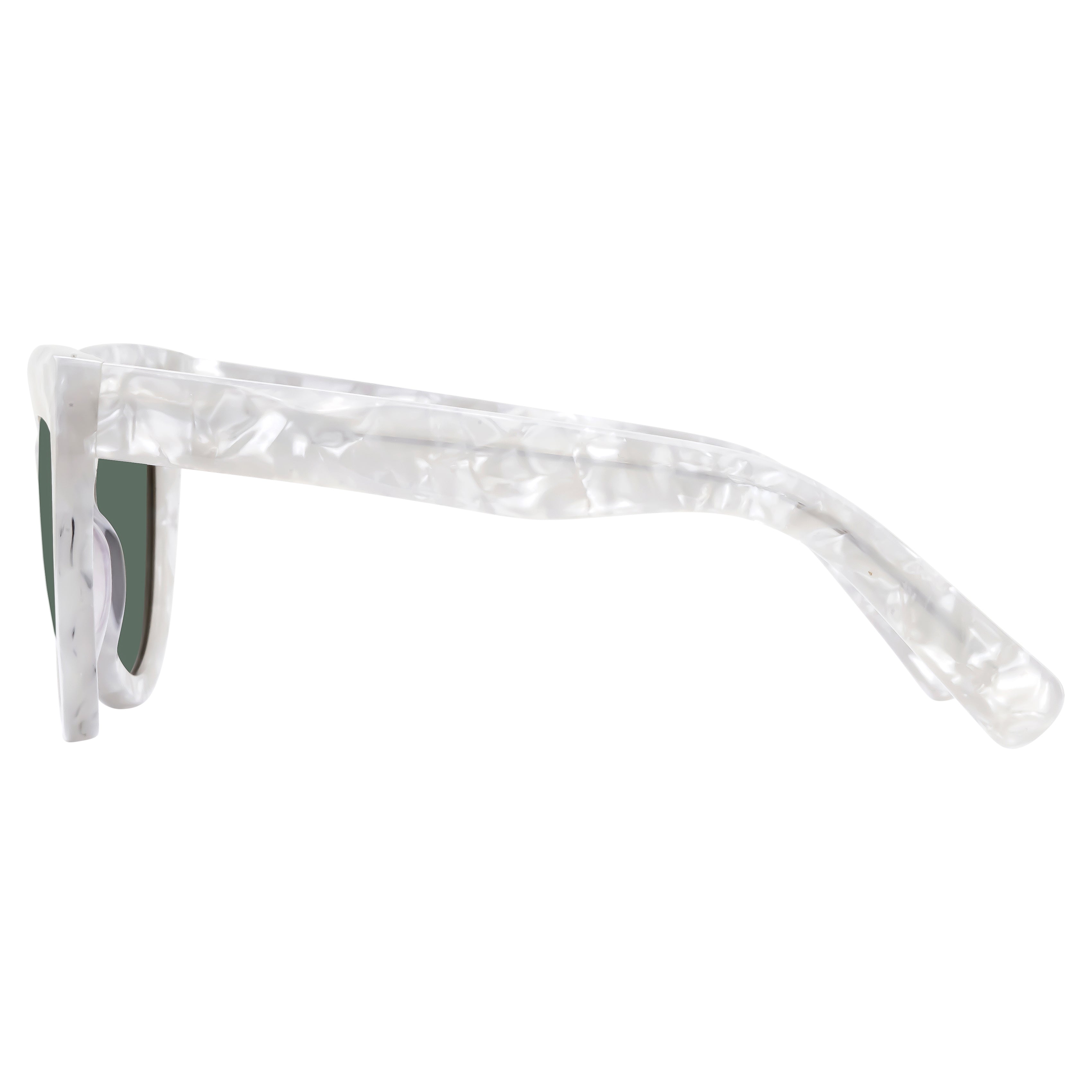 Ivory Pearl with green lenses side