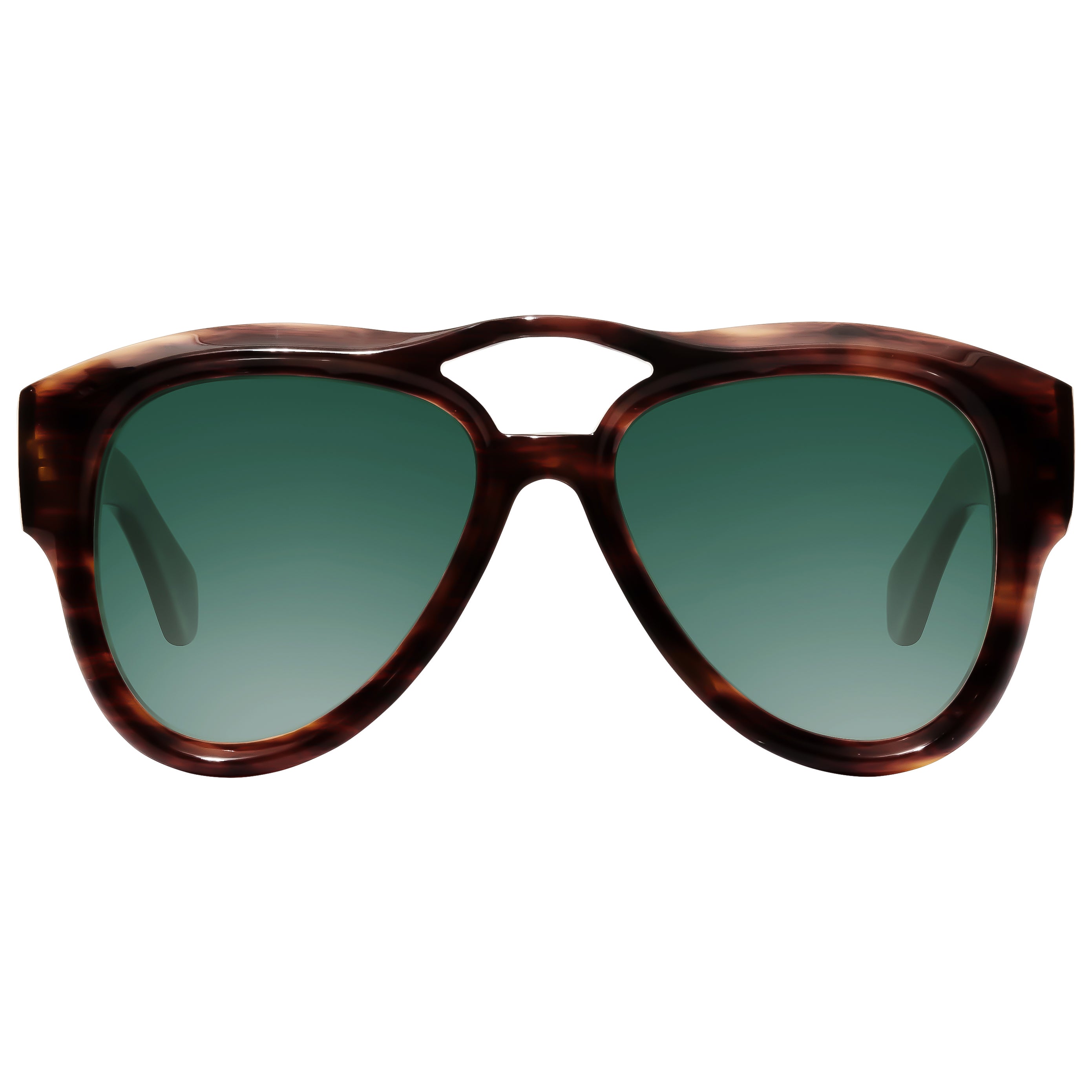 Tortoiseshell Aviator Sunglasses with Green Lenses Billie Unisex Aviator Sunglasses - Tortoise/Green – Gem main image 2