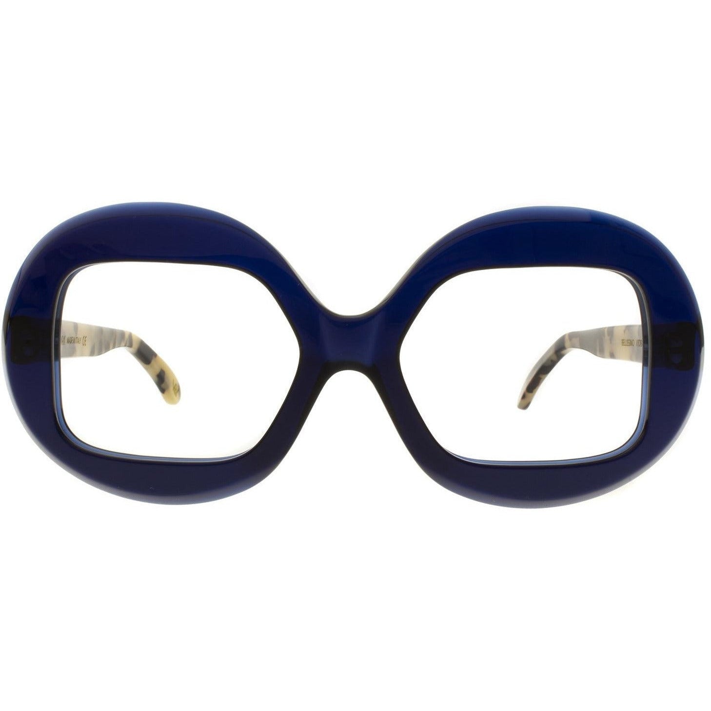 Dolce & Gabbana Eyewear monogram-pattern round-frame Sunglasses - Blue